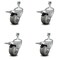 Service Caster 3.5 Inch Gray Polyurethane Swivel 12mm Stem Caster Set with Total Lock Brake SCC-TSTTL20S3514-PPUB-M1215-4 - alternate 1